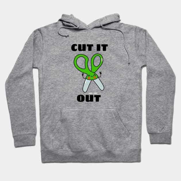 Cut It Out - Cute Scissor Pun Hoodie by Allthingspunny